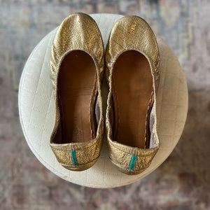 Tieks Round toe flats in Golden Glitz